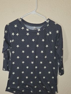 Tickled Teal Navy Star Short Sleeve Tee